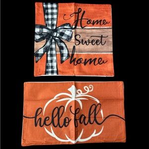 Set of two Fall pillow covers in autumn colors